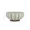 Hello Honey® 10" Cream & Green Reactive Glaze Stripes Hand-Painted Stoneware Bowl